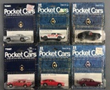 Group of 6 Tomy Pocket Cars Die-Cast Vehicles in Original Packaging