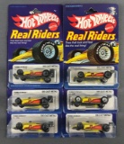 Group of 6 Hot Wheels Real Riders No.4365 Turbo Streak Die-Cast Vehicles in Original Packaging