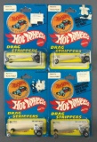 Group of 4 Hot Wheels Drag Strippers No. 9186 Inferno Die-Cast Vehicles in Original Packaging