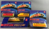 Group of 4 pieces Hot Wheels Hot Line Speed Chief Engine and Train Cars