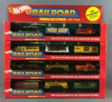 Group of 4 Hot Wheels Railroad Gift Sets in Original Packaging