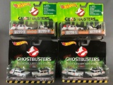 Group of 4 Hot Wheels Ghostbusters Die-Cast Vehicle Sets in Original Packaging