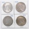 Group of (4) Peace Silver Dollars.