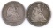 Group of (2) Seated Liberty Silver Half Dollars.