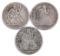 Group of (3) Seated Liberty Silver Half Dollars.