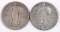 Group of (2) Standing Liberty Silver Quarters.