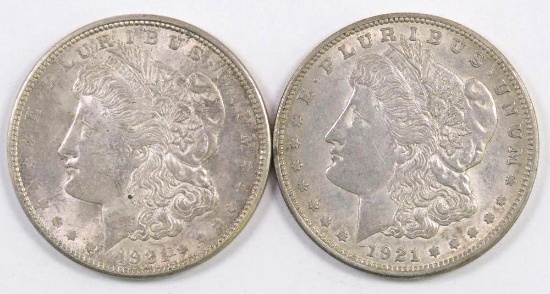 Group of ( 1921 D Morgan Silver Dollars.