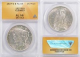 1927 D Peace Silver Dollar (ANACS) AU58 details.