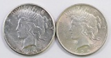 Group of (2) Peace Silver Dollars.