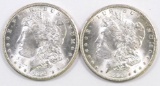 Group of (2) 1899 O Morgan Silver Dollars.