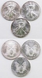 Group of (3) American Silver Eagles 1oz. .999 Silver.
