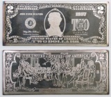 1997 The Washington Mint 4oz. Jefferson .999 Fine Silver Ingot.