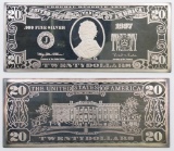 1997 The Washington Mint 4oz. Jackson .999 Fine Silver Ingot.