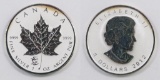 2012 $5 Canada Silver Maple Leaf Lunar Dragon Privy One Ounce .9999 Fine Silver.