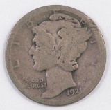 1921 D Mercury Silver Dime.