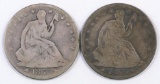 Group of (2) Seated Liberty Silver Half Dollars.