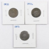 Group of (3) Shield Nickels.