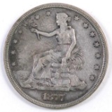 1877 P Trade Silver Dollar.