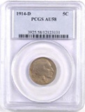 1914 D Buffalo Nickel (PCGS) AU58.