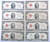 Group of (23) $2 Legal Tender & Federal Reserve Notes.