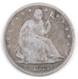 1875 P Seated Liberty Silver Half Dollar.