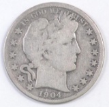 1904 S Barber Silver Half Dollar.