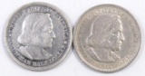 Group of (2) Columbian Exposition Commemorative Silver Half Dollars.