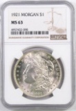 1921 P Morgan Silver Dollar (NGC) MS63.