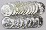 Group of (20) 1963 P Franklin Silver Half Dollars.