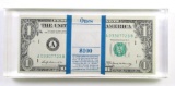 1969-A $1 Federal Reserve Notes ($100 Banded) in Lucite.