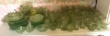 Aprx 100 pieces of green depression glass