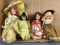 Group of 4 Vintage Nancy Ann storybook dolls with sleepy eyes