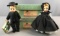 Group of 2 Madame Alexander Amish boy and girl dolls in original boxes