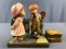 Group of 3 ANRI wood figurines Kiss me, bashful and Fence In Original boxes