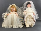 Group of 2 Madame Alexander bride dolls