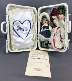 Ginny Vogue doll in basket carrying case