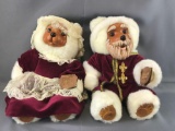 Group of 2 1988 Raikes Bears Santa and Mrs Claus