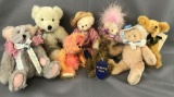 Group of 8 handmade artist bears