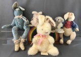 Group of 5 stuffed rabbits and more