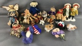 Group of 20+ miniature animals/people, ornaments pins and more