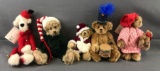 Group of 5 Handcrafted Artist Bears