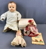 Group of 3 Vintage dolls, Storybook and composition