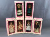 Group of 6 Vintage Shirley Temple Dolls In Original Packaging