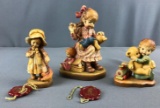 Group of 3 ANRI wood figurines including Good as New In Original Boxes