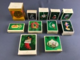 Group of 11 Vintage Hallmark Keepsake ornaments in original boxes