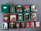 Group of 17 Santa themed hallmark Keepsake ornaments in original boxes