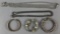 Group of 6 pc mixed metal bracelets and more