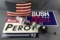 Group of 6 Americana pieces including double sided 1992 Bush/Quayle and Ross Perot signs