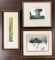 Group of 3 matted, framed and signed original Lithographs