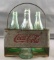 4 piece group Vintage Coca-Cola Glass Bottles in Metal 6-Pack. Illinois Bottles